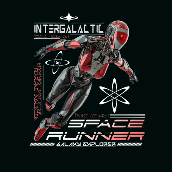 Intergalactic Space Runner Futuristic Streetwear Design