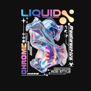 Liquid Chrome Acid Style Streetwear Design