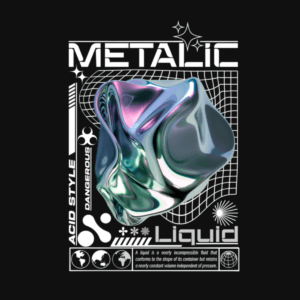 Liquid Metallic Acid Style Streetwear Design