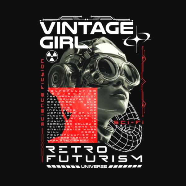 Vintage Girl Retrofuturism Streetwear Design